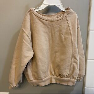 Easy-Peasy Beige Sweatshirt with Embroidered Detail / Size 24m / GUC